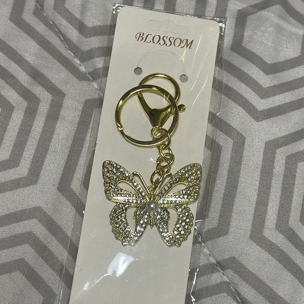 Gold Butterfly Keychain